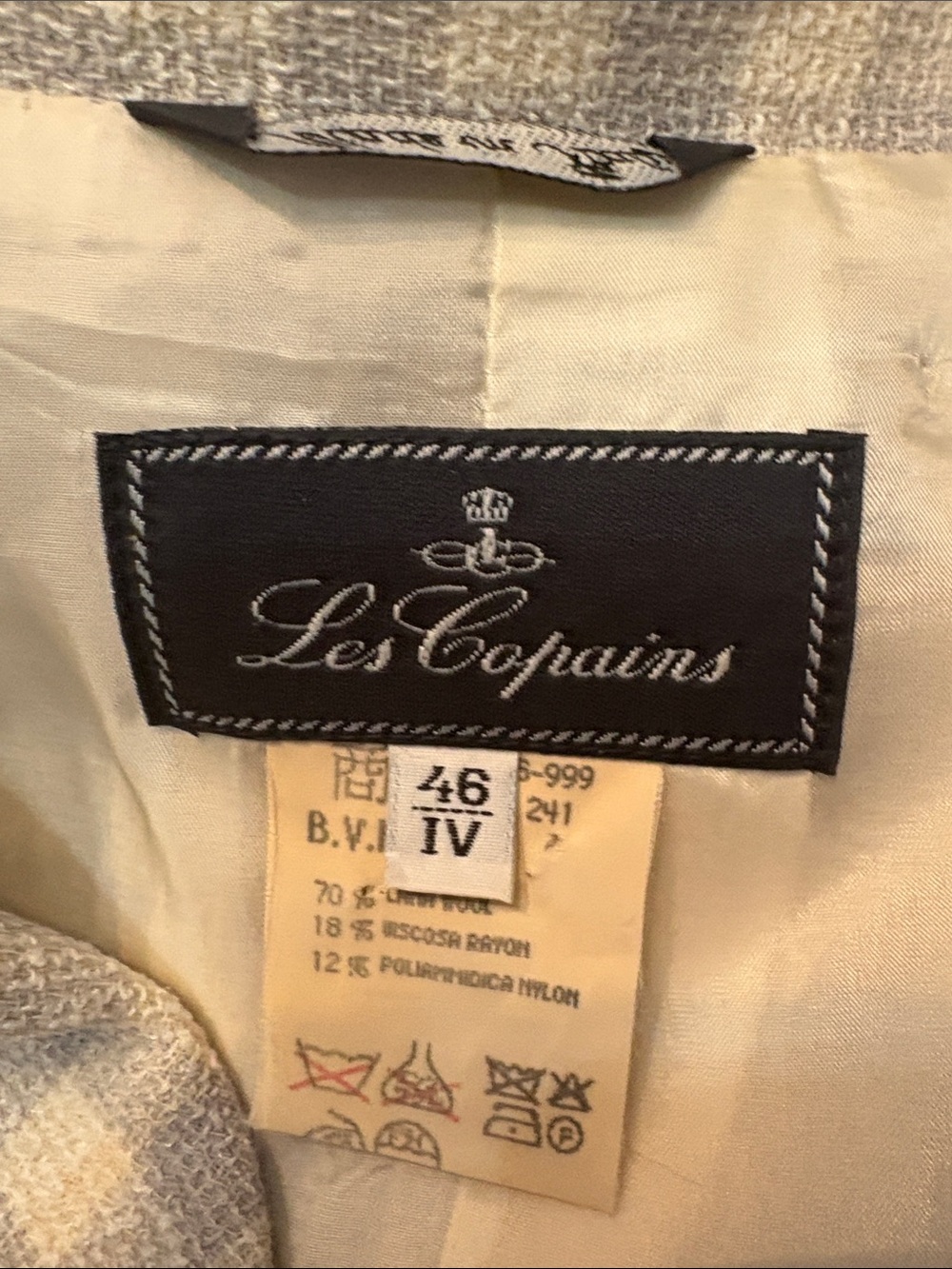 Les Copains Checked wool blazer - size 46 (US size 12) - Picture 2 of 3
